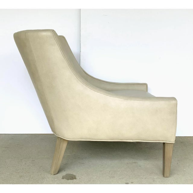 2020s Modern Beige Leather Club Chair For Sale - Image 5 of 7