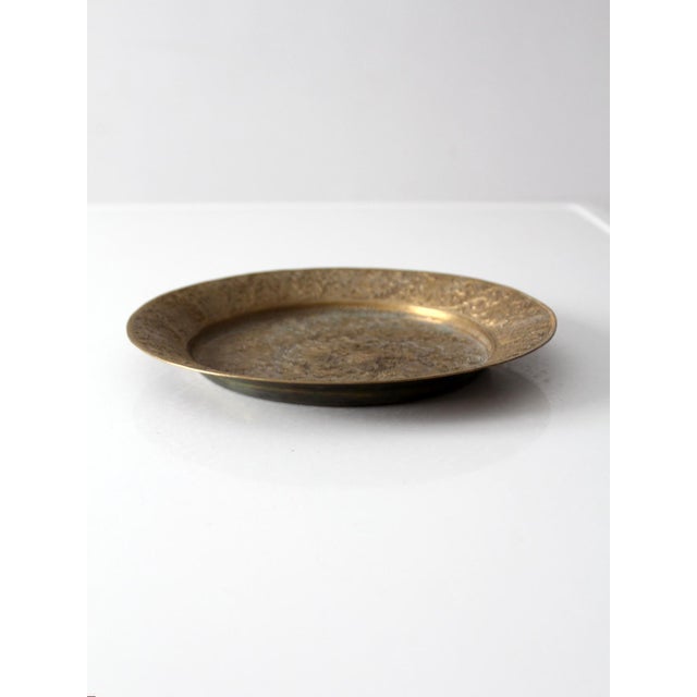 Mid-Century Modern Vintage Engraved Brass Plate For Sale - Image 3 of 8