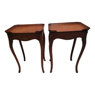 Early 20th Century Antique French Louis Xv Style Side Tables Pair For Sale