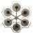 21st Century Hive Satin Nickel Smoky Bubbles Murano Flush Mount by Fabio LTD For Sale