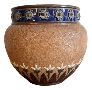 Antique Victorian Doulton Lambeth Jardiniere, 1880