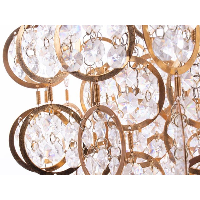 1970s Cascading 28 Chandelier Swarovski Crystal and Gilt Brass by Kurt Faustig, Munich, 1970s For Sale - Image 5 of 14