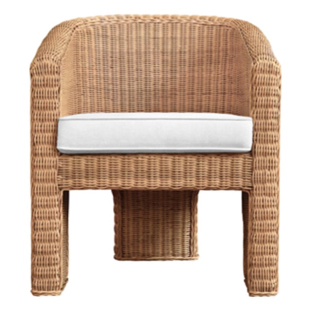 Matthew Izzo Home Giza Three Legged Rattan Lounge Chair For Sale