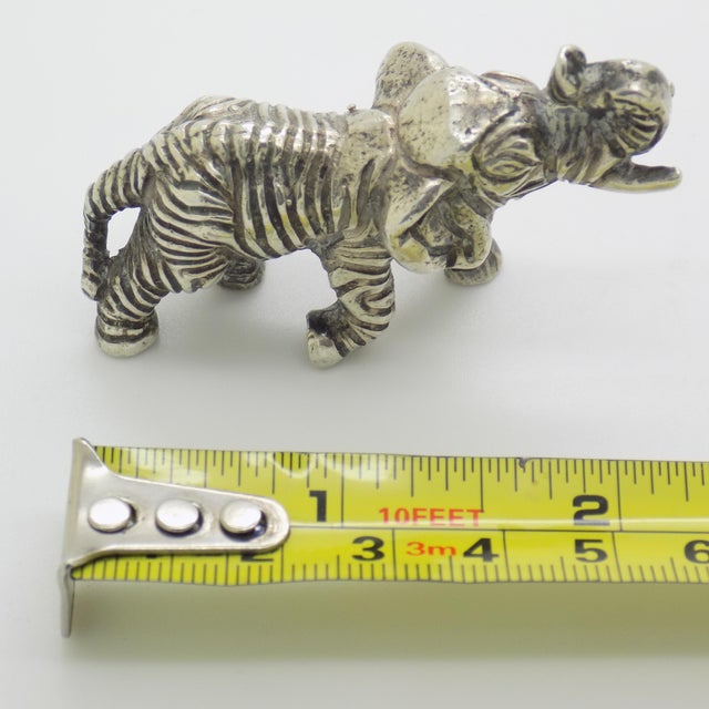 Vintage Italian Handmade Genuine Silver Elephant Large Sculpture Figurine Rare Decoration For Sale - Image 11 of 11