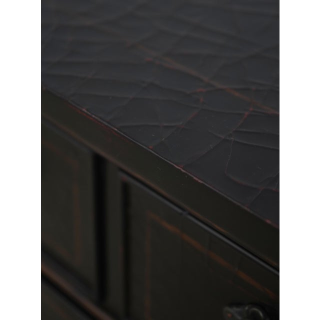 1990s Baker Milling Road Crackle Finish Black Chest For Sale - Image 10 of 17