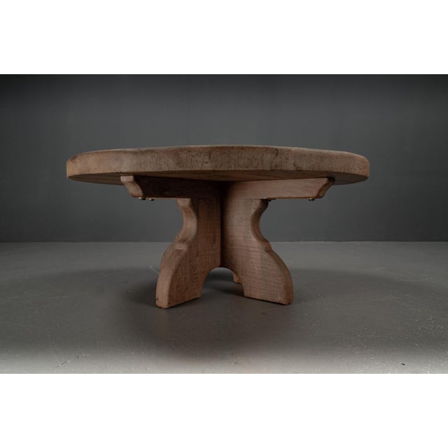 Large Oak Rural Round Coffee Table, 1962 For Sale - Image 11 of 15