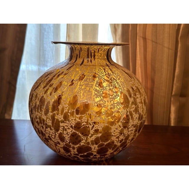 Vintage Maestri Vetrai Mouth Blown Art Glass Vase Large For Sale - Image 4 of 4