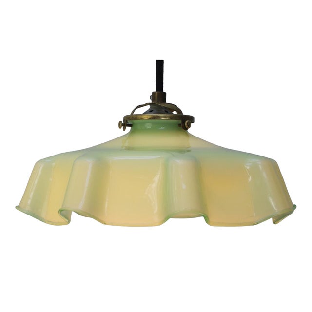 French green opaline glass pendant lights 2 meter black cotton flex e27 / e26 depending on destination, all our lights are...