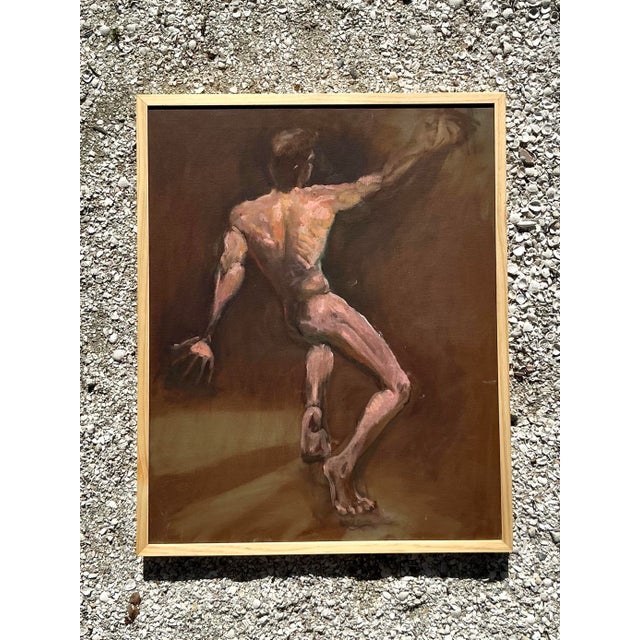 Vintage Boho Original Oil Nude on Canvas For Sale - Image 10 of 10