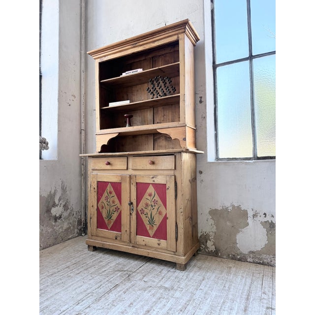 1940s Antique Folk Art Polychrome Grocery Store Cabinet from Savoy, 1940s For Sale - Image 5 of 18
