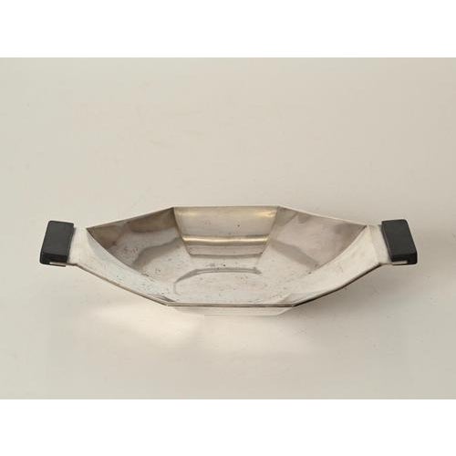 Art Deco Geometric Silver-Plated and Wood Centerpiece attributed to Original Wellner, 1930s For Sale - Image 11 of 13