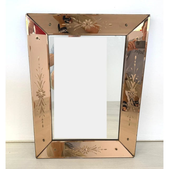 1930s French Art Deco Pink Mirror, 1930s For Sale - Image 5 of 11