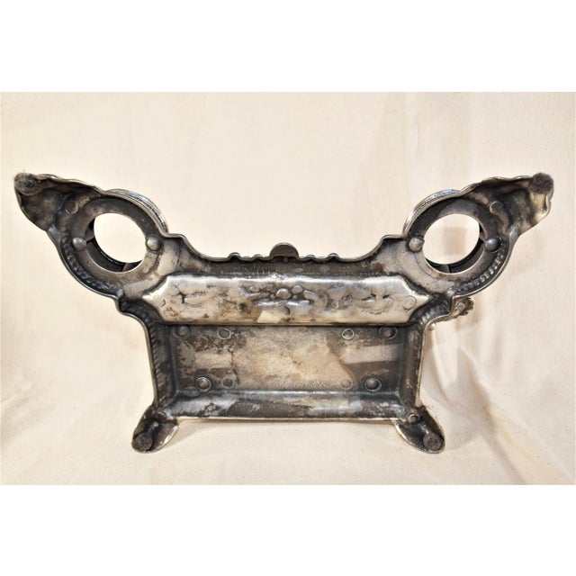 1950s Vintage Italian Silverplate Over Brass Inkwell and Opener For Sale In San Francisco - Image 6 of 7