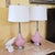 Pair of Vintage Pink Ceramic Table Lamps in Mid-Century Modern Atomic Style -After Gordon Martz For Sale - Image 14 of 18