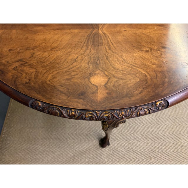Burr Walnut Drop Flap Table, 1920 For Sale - Image 10 of 15