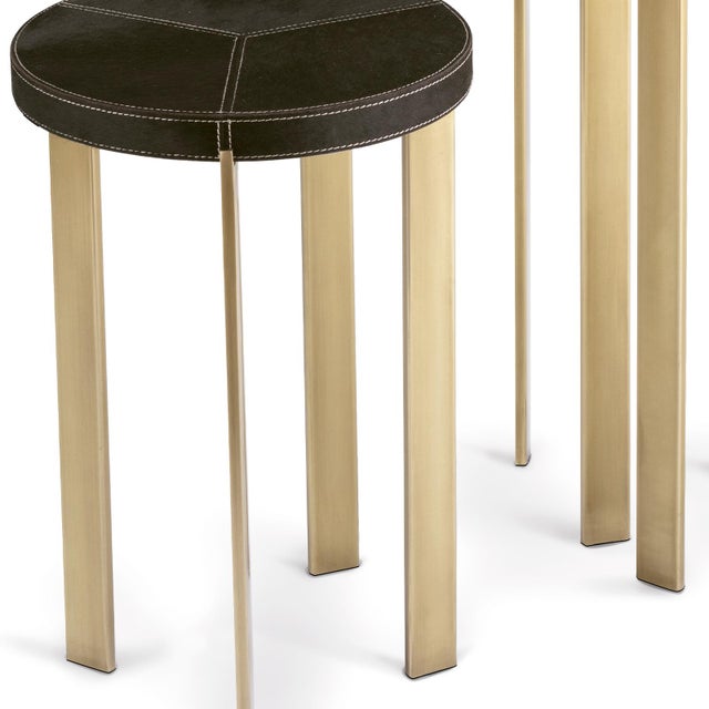 Regina Andrew Andres Hair on Hide Mixer Table Set, Brass For Sale - Image 4 of 8