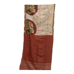 Desert Elephant Silk Kantha Reversible Throw