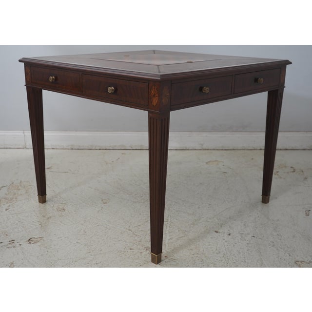 Age: Approx. 5 Years Old Details: Reversible Game Board Top Mahogany Brass Capped Feet Dovetailed Drawer Construction High...