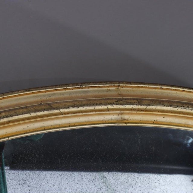 Traditional Antique Federal Period Lemon Gilt Wood Oval Wall Mirror C1830 For Sale - Image 3 of 7