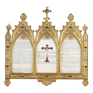 Gilded Bronze Altar Card For Sale