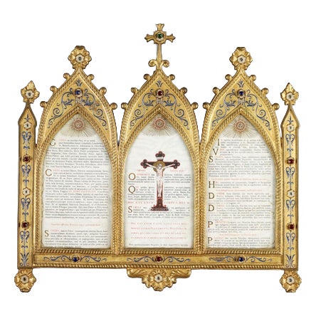 Gilded Bronze Altar Card For Sale