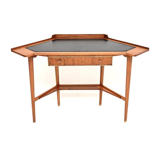 Vintage Corner Desk with Leather Top, 1960 For Sale - Image 11 of 11