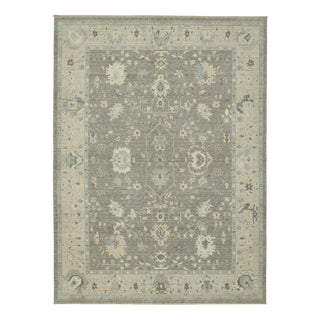 Middle Eastern Grey Oushak Rug For Sale