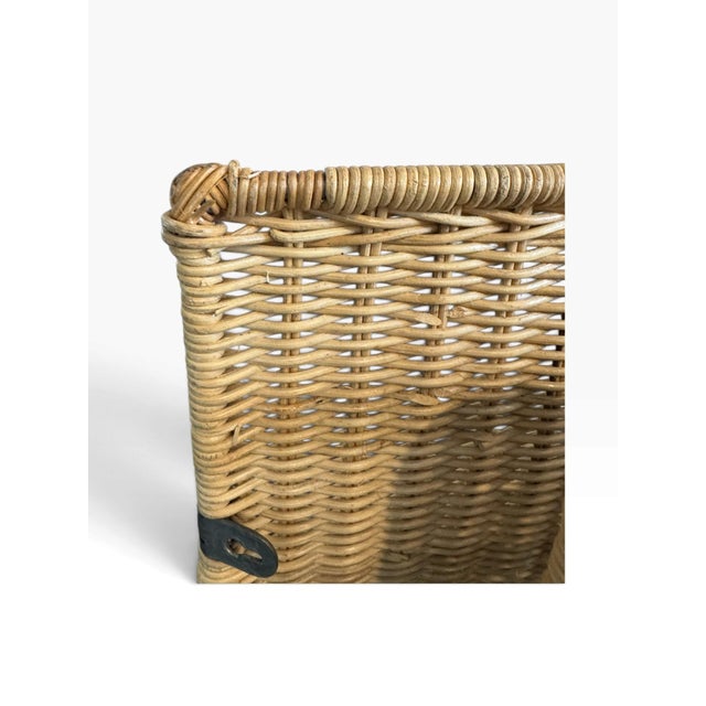 Wood 1990s Vintage Tiby Ikea Wall-Mounted Wicker Magazine Rack by Karl Malmvall For Sale - Image 7 of 10