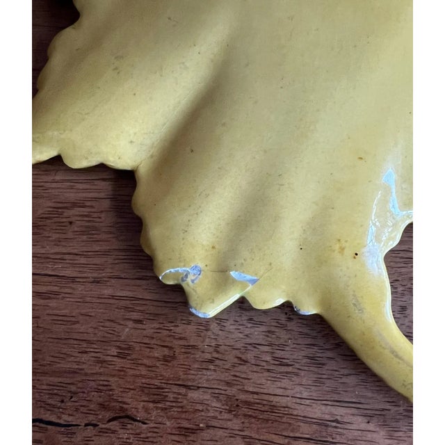 Vintage Portuguese Majolica Leaf Dish For Sale In New York - Image 6 of 6