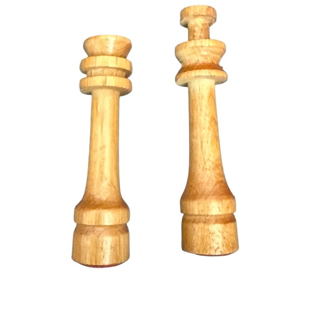 Vintage Hand Crafted Wooden Chess Set – 12.5” Square c.1930s - 40s For Sale In Los Angeles - Image 6 of 11