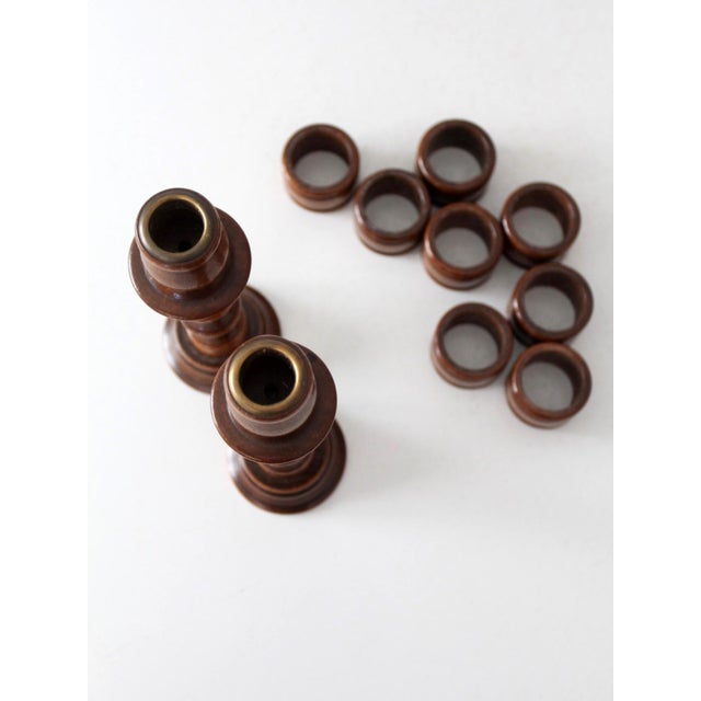 Vintage Modular Wood Candlestick Holders Pair For Sale - Image 15 of 18