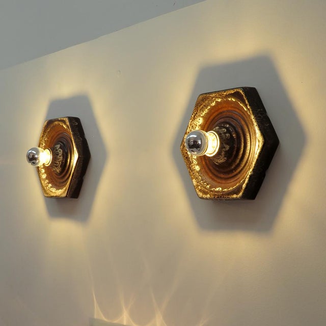 German Ceramic Wall Lights, 1960 For Sale - Image 9 of 10