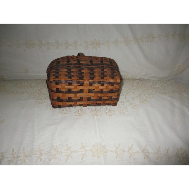 Late 19th Century Antique Native American Cherokee Miniature Rivercane Gathering Basket For Sale - Image 5 of 11
