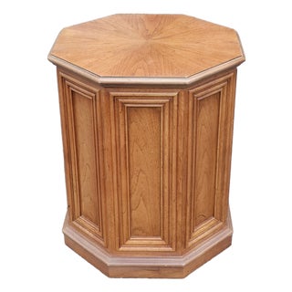 Mid 20th Century Hexagonal Oak Side Table Cabinet For Sale