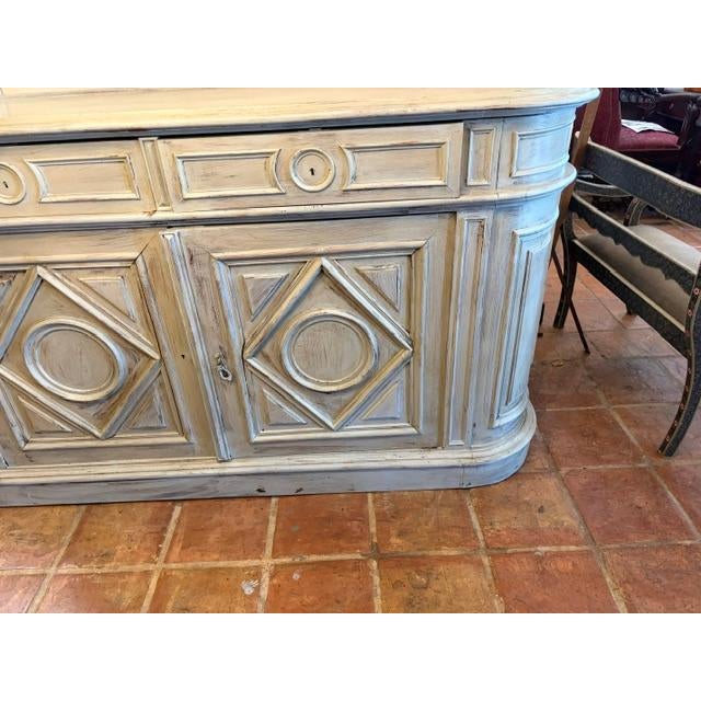 80 Long Antique French Buffet ~ Enfilade ~ Credenza Painted Finish For Sale - Image 4 of 8