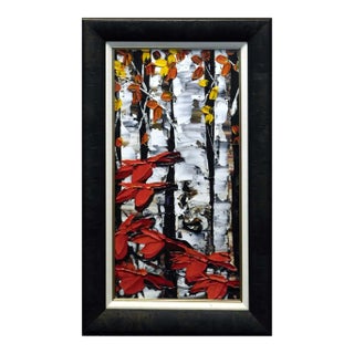 Maya Eventov Expressionist Forest Landscape Painting, Framed For Sale