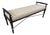 Currey & Company Perrin Black Bench in Finn Natural Fabric For Sale