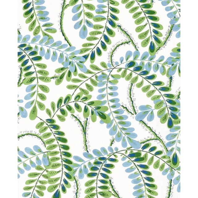 Traditional Augusta Floral Pillow Cover in Blue Green, 22x22 Pillow For Sale - Image 3 of 3