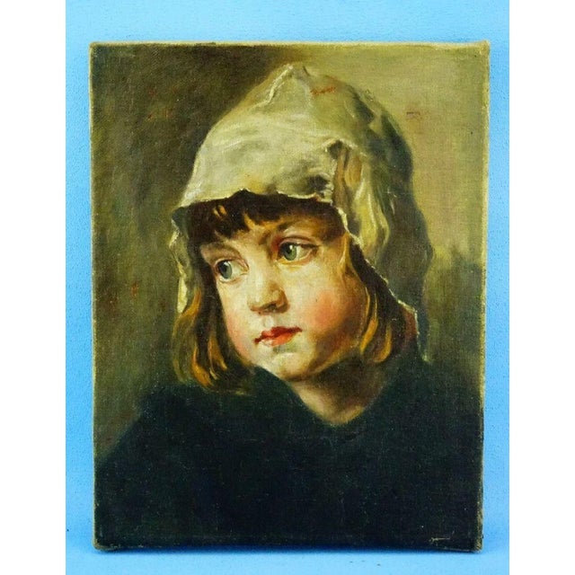 Gustave Lino, Portrait of a Child, 1890s, Oil on Canvas, Framed For Sale - Image 3 of 18