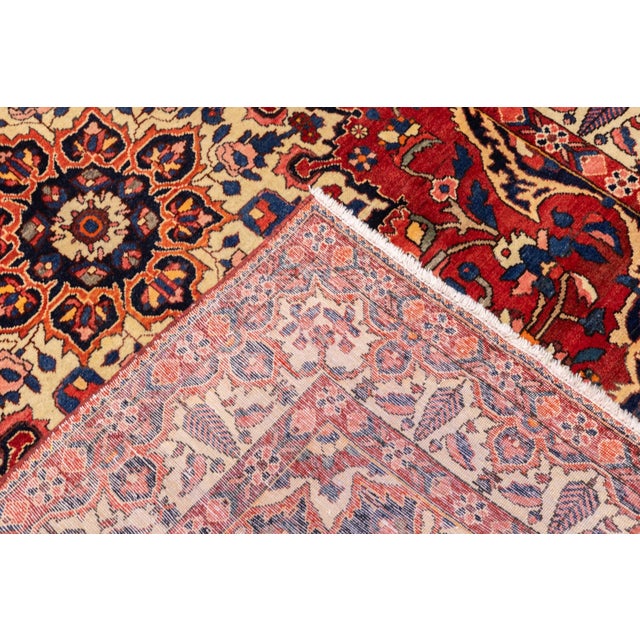 Brick Red Semi-Antique Hand-Knotted Persian Bakhtiari Rug 5'5" X 8'9" For Sale - Image 8 of 18