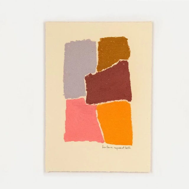 Beautiful oil painting by contemporary French artist Hortense Reynaud. Abstract design painted with oil pastels in varying...