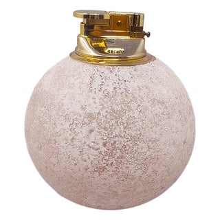 Vintage Table Lighter in Murano Frosted Glass by Paolo Traversi, 1960s For Sale