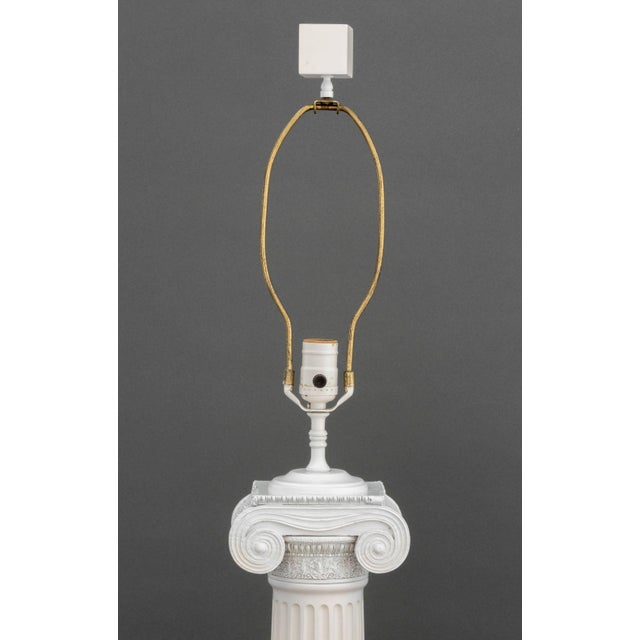Contemporary Late 20th Century Neoclassical Style Ionic Column Table Lamps, Pair For Sale - Image 3 of 7