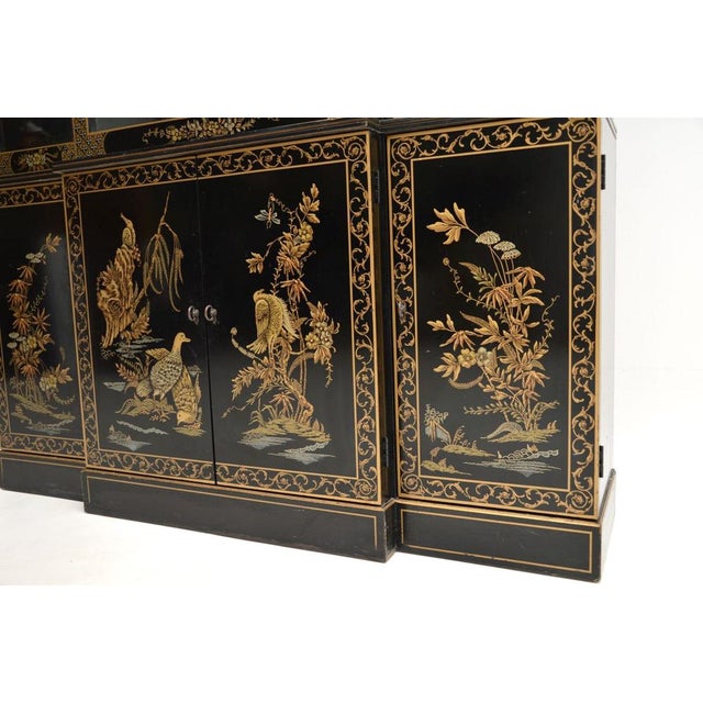 Antique Georgian Chinoiserie Breakfront Bookcase, 1960s For Sale - Image 16 of 17