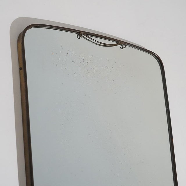 Wall Mirror with Brass Frame, 1950s For Sale - Image 9 of 13