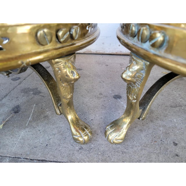 Gold 1960s Two French Style Brass & Copper Bell Brazier Heater For Sale - Image 8 of 18