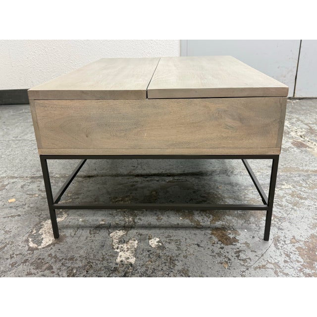 William Sonoma for West Elm Industrial Storage Pop-Up Coffee Table For Sale In San Francisco - Image 6 of 12