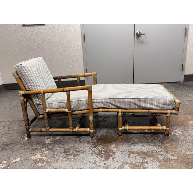 McGuire McGuire Furniture Bamboo Chaise Lounge, Circa 1970's For Sale - Image 4 of 12
