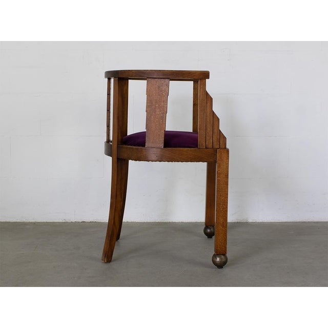 Wood Art Deco Desk Chair, 1920s For Sale - Image 7 of 9
