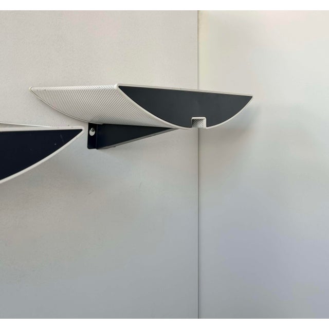 White Modern Wall Lights in Black and White Lacquered Metal, 1980, Set of 2 For Sale - Image 8 of 14